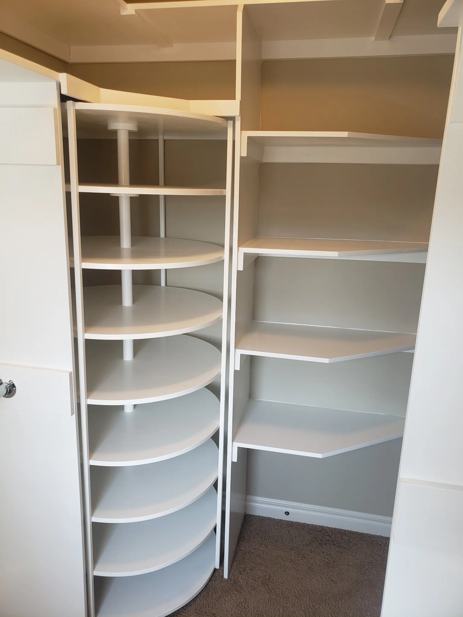 Custom walk-in closet shelving