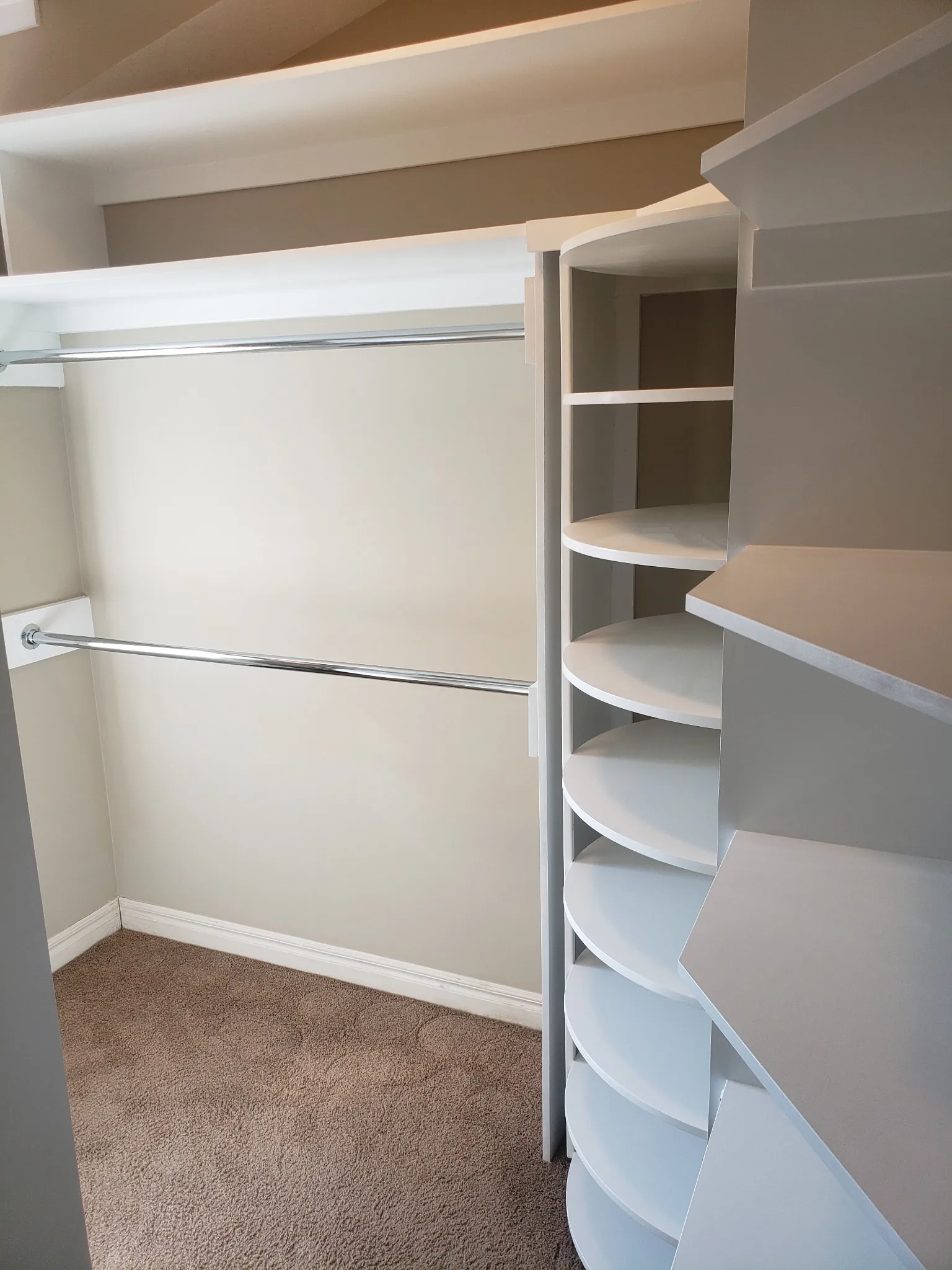 Wide custom walk-in closet storage