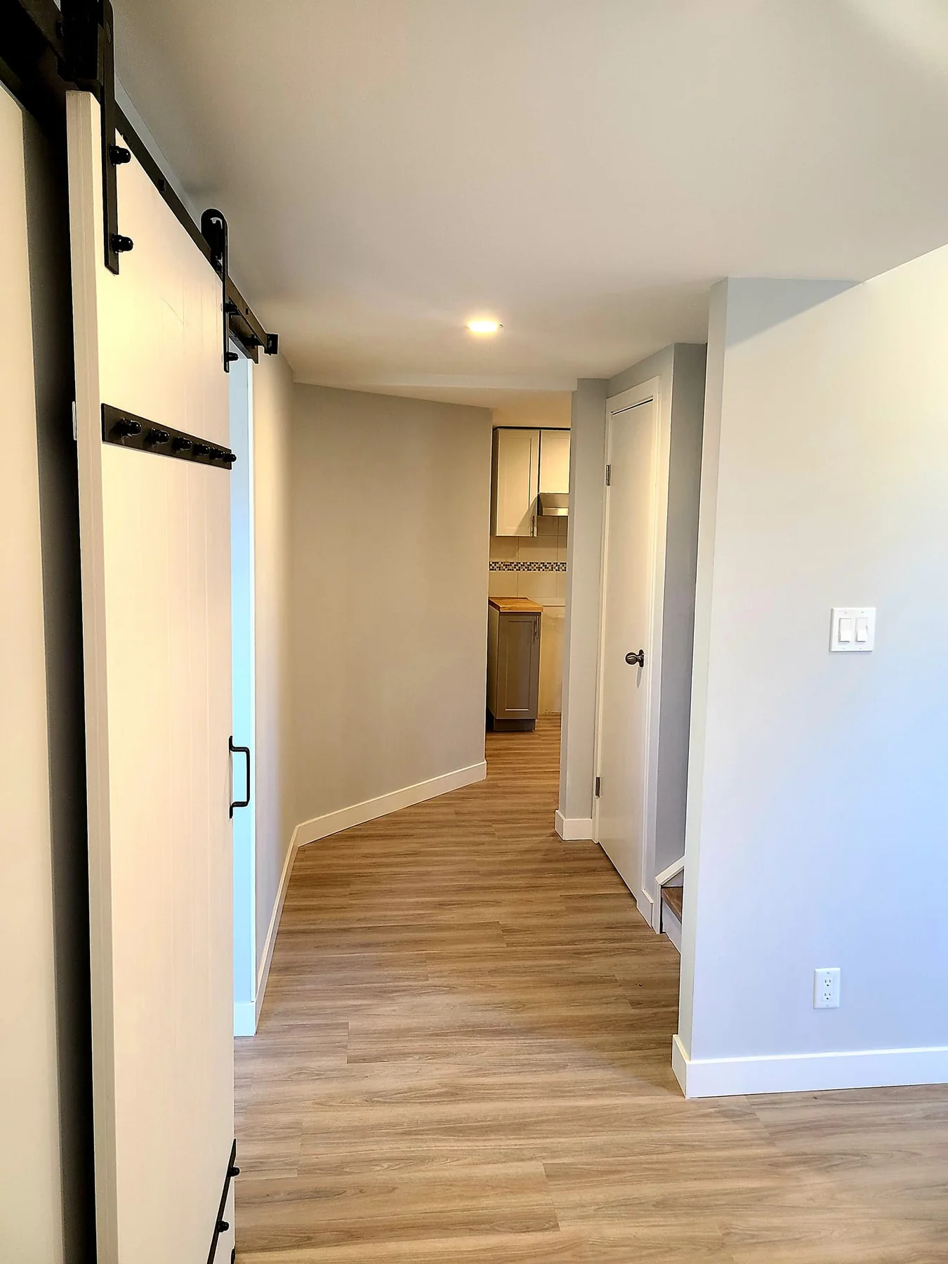 Basement during renovation with exposed framing